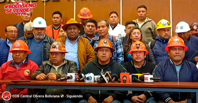 La COB declara orgullosa del deber cumplido y triunfalista tras aprobación del DS 5516